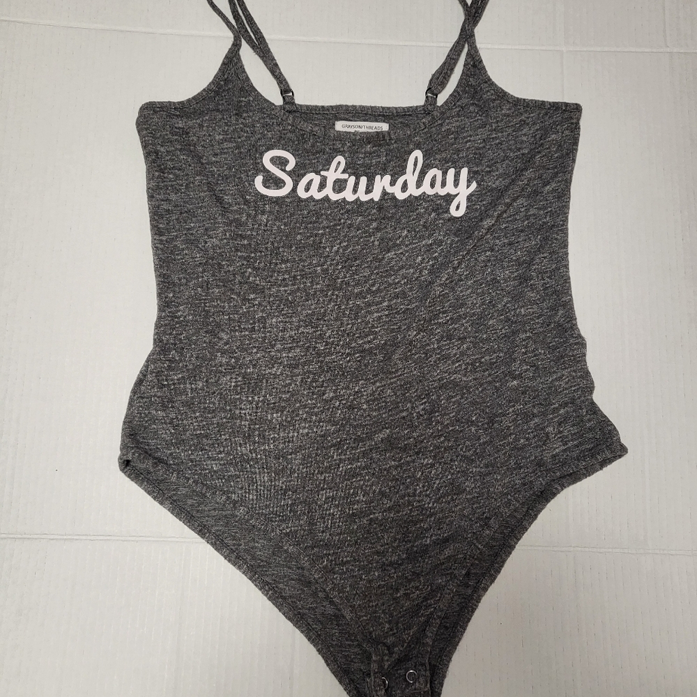 Grayson Threads 'Saturday' Women's Bodysuit Size XLarge Color Gray